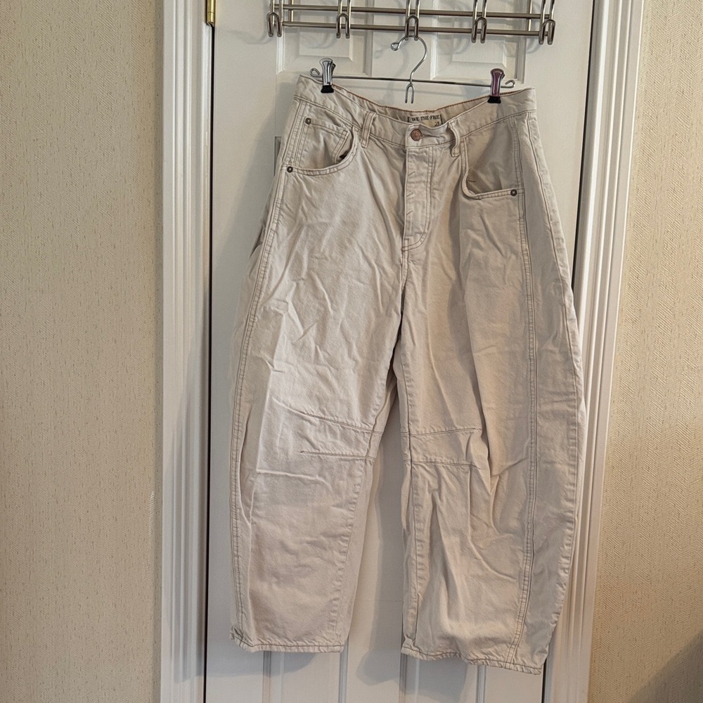 Casual Cream Carpenter Pants